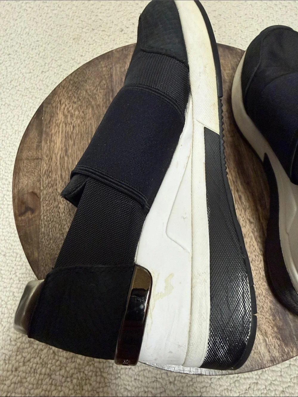 Michael Kors Black Slip-On Sneakers with Metallic Gold Heel
